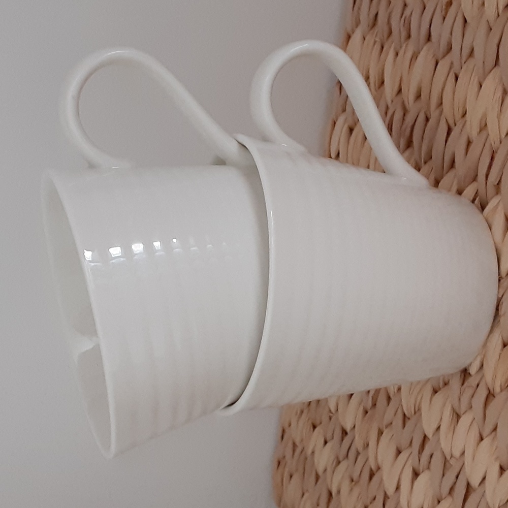 Royal Doulton Gordon Ramsay MAZE Horizontal Texture Porcelain Cups Mugs 10 oz